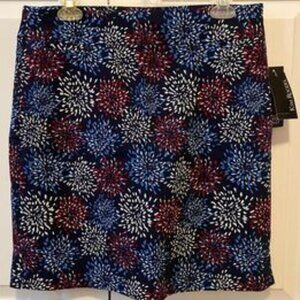 Kim Rogers Women's Printed Millennium Skort size 10 red, white, & blue NWT